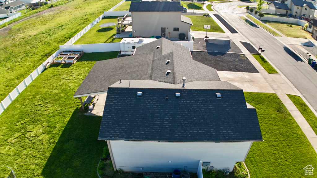 Aerial view of residential area