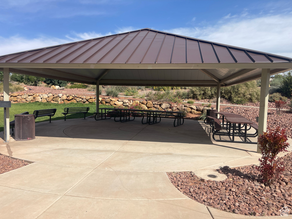 View of property\\\'s community featuring a gazebo