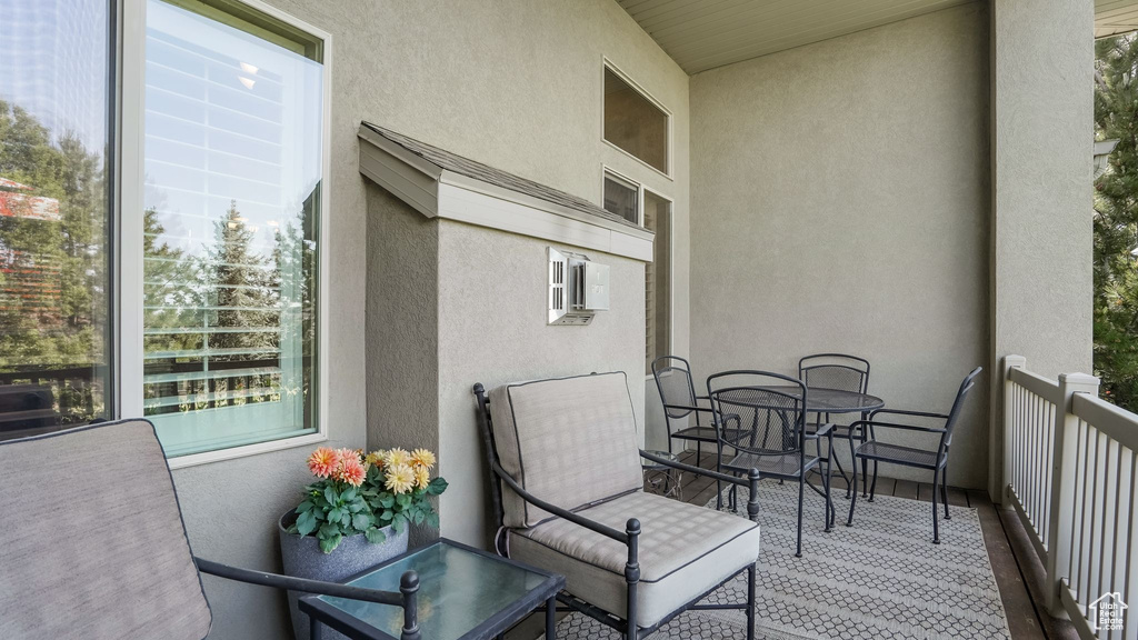 Balcony with outdoor dining space
