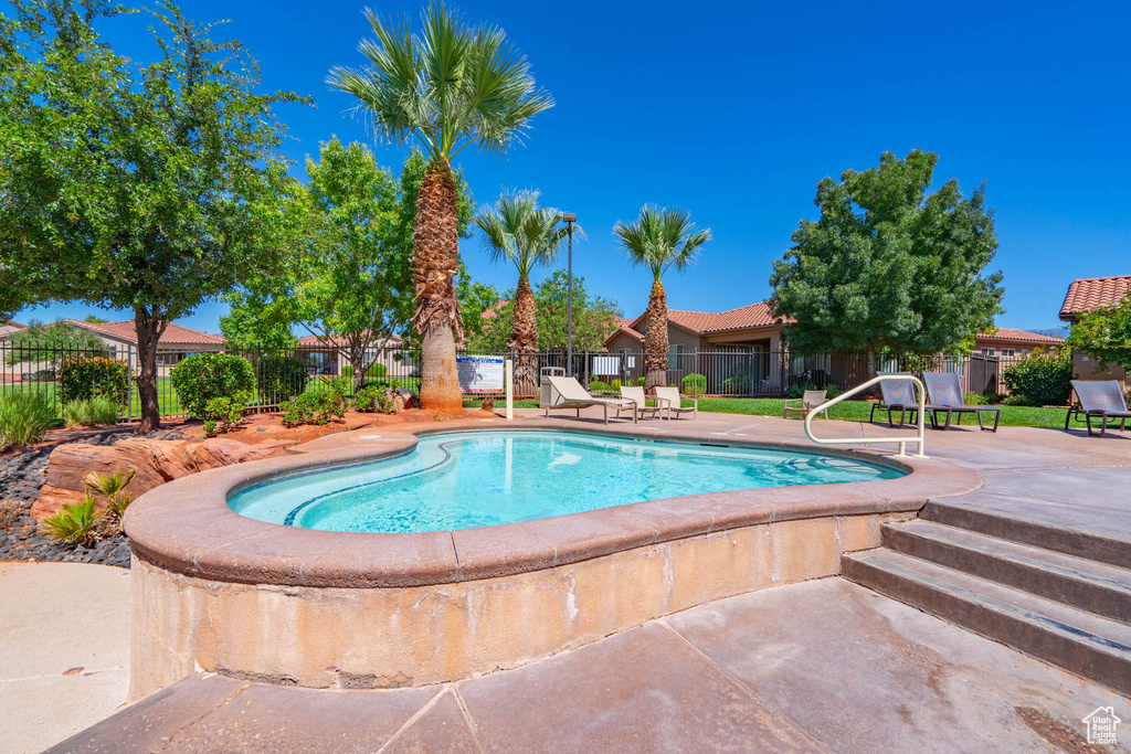 View of pool with a patio area