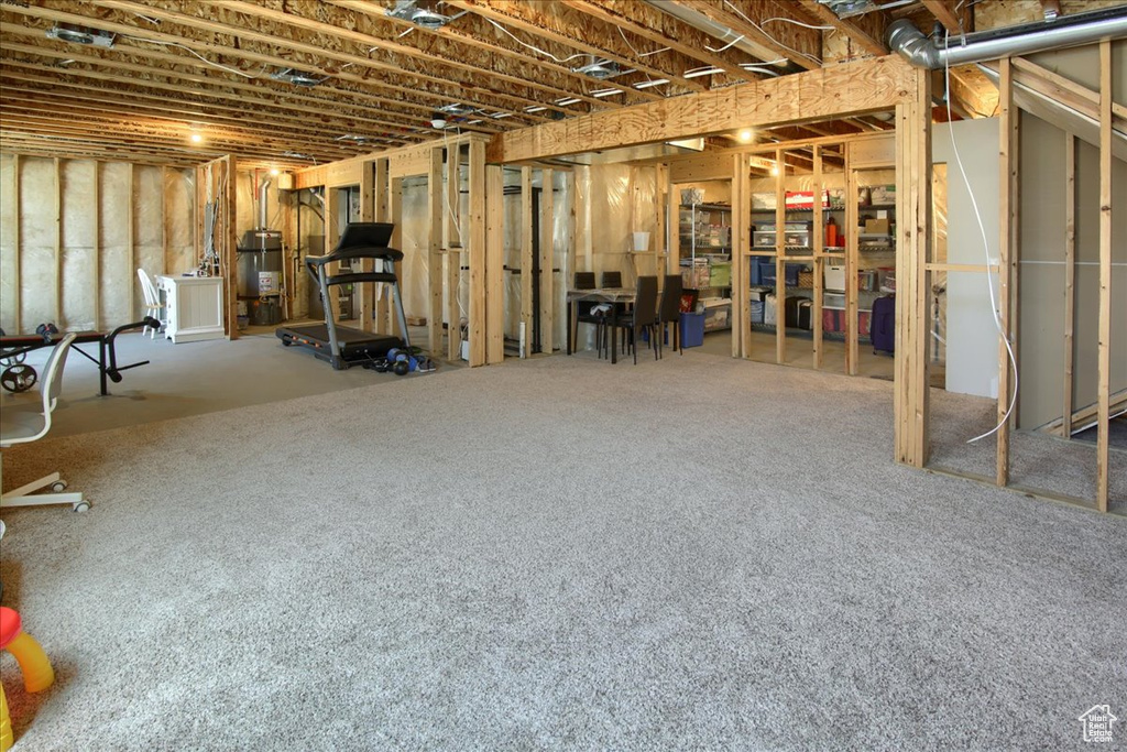 Unfinished below grade area with strapped water heater