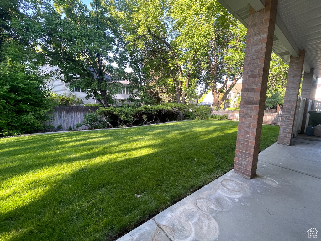 View of yard with a patio area
