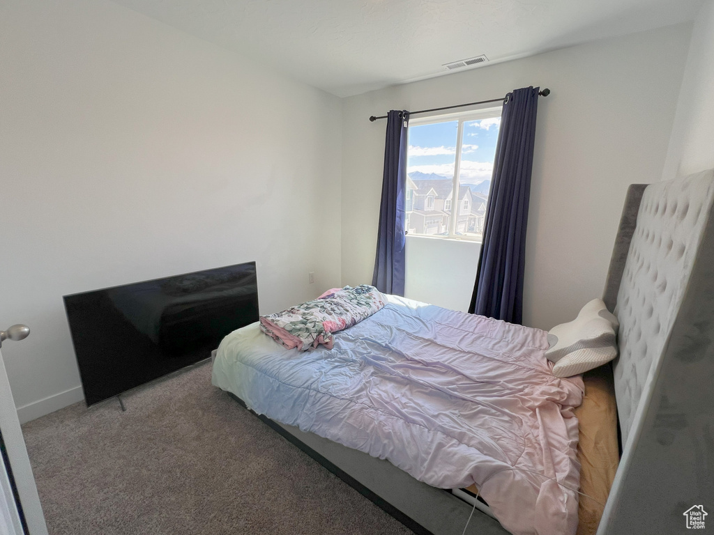 Bedroom with carpet floors