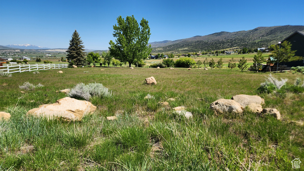 Mountain view with rural landscape and a pastoral area