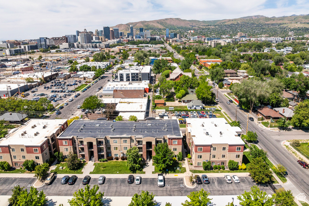 View of urban area featuring mountains