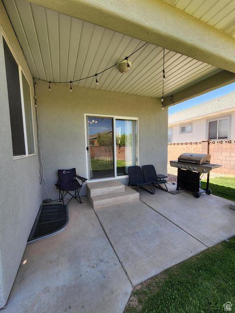 View of patio with grilling area