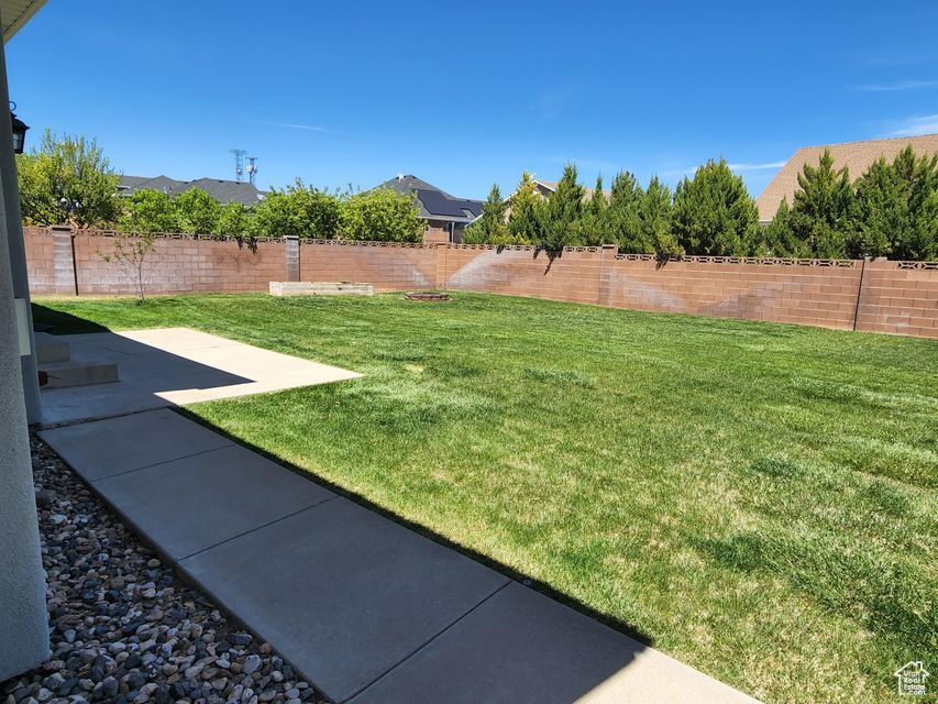 View of yard featuring a patio area