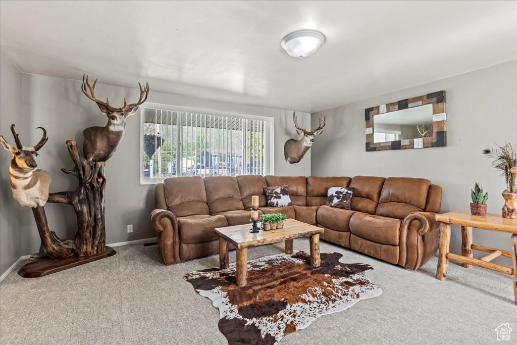 View of carpeted living area
