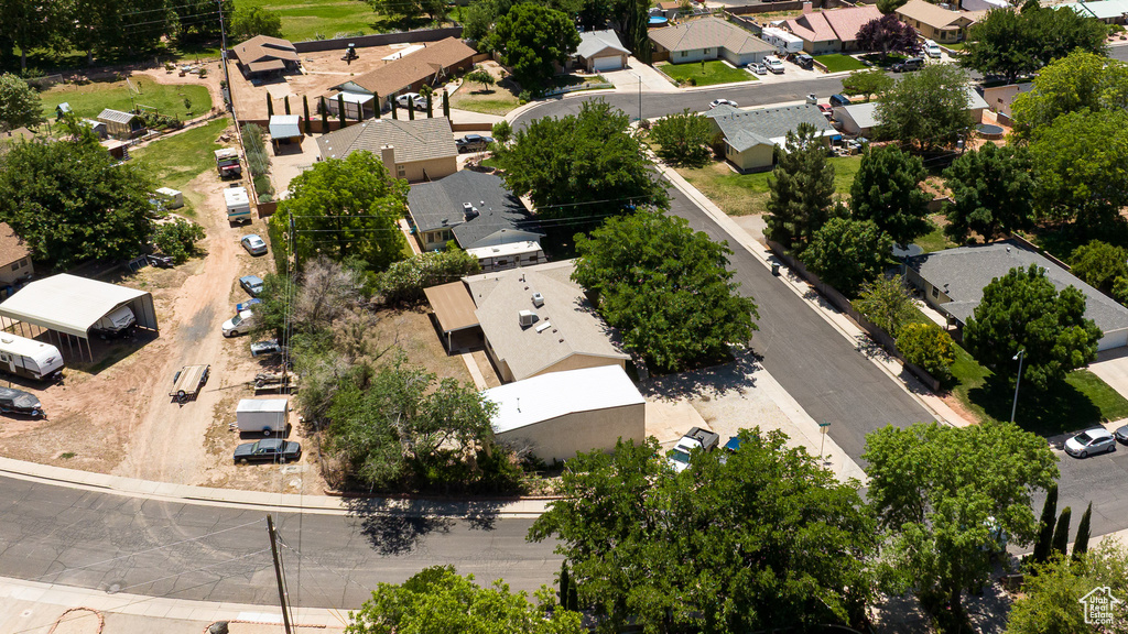 Aerial view of residential area