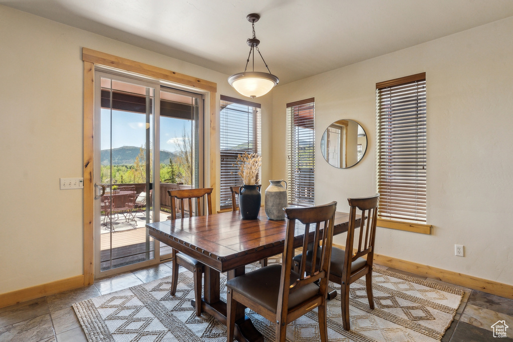 Dining space with baseboards