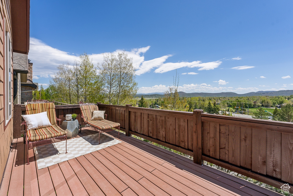 Deck with a mountain view