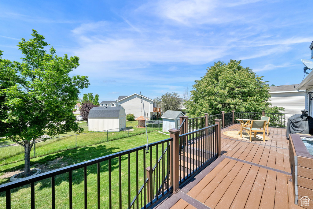 View of wooden deck