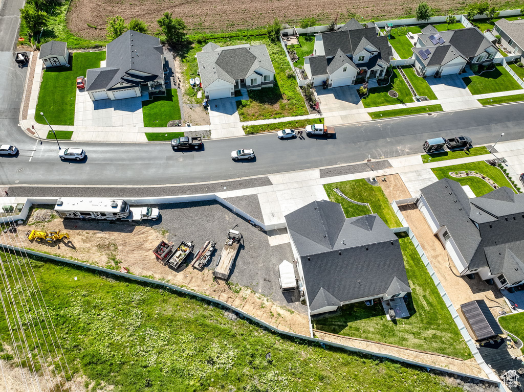 Aerial perspective of suburban area