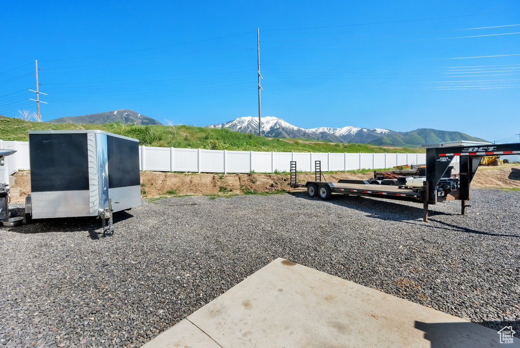 View of yard featuring a mountain view