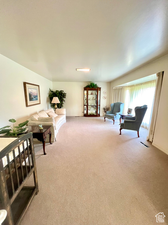 View of carpeted living room