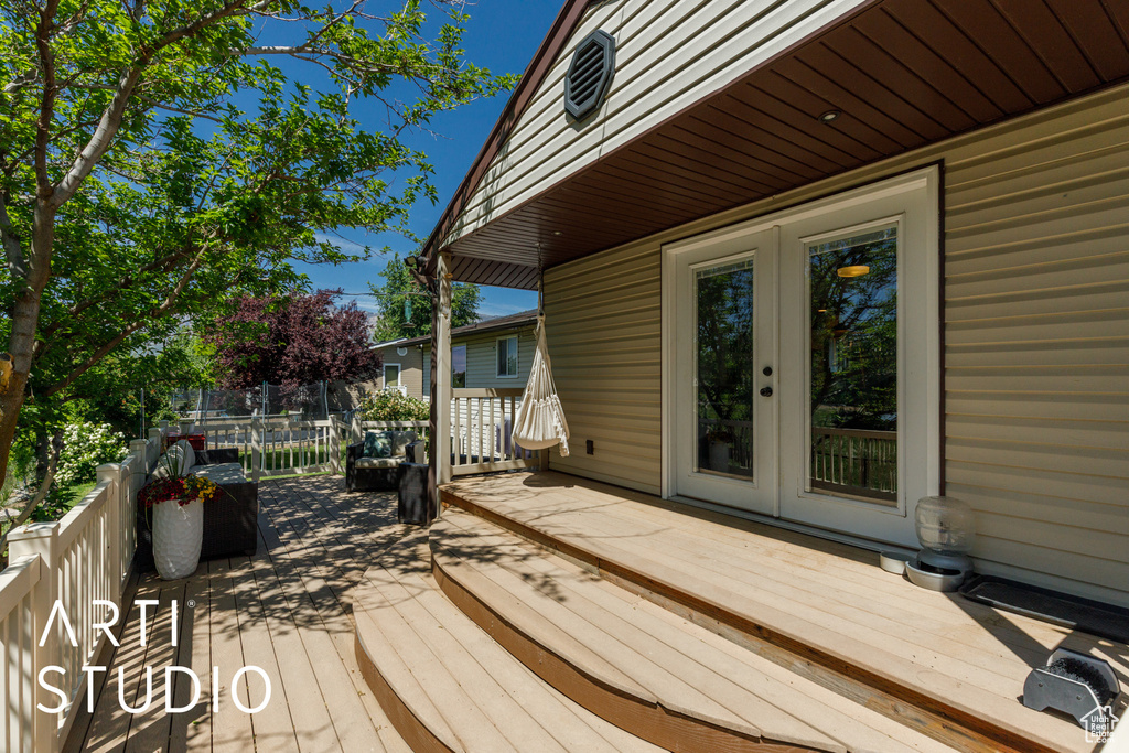 Deck with french doors