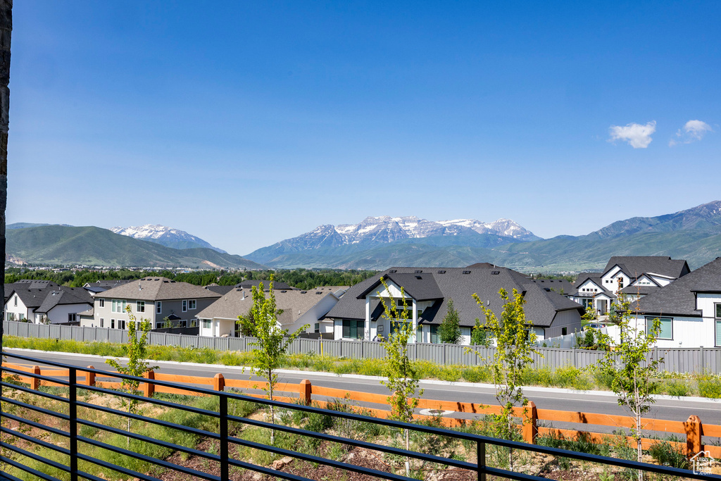 Mountain view featuring nearby suburban area