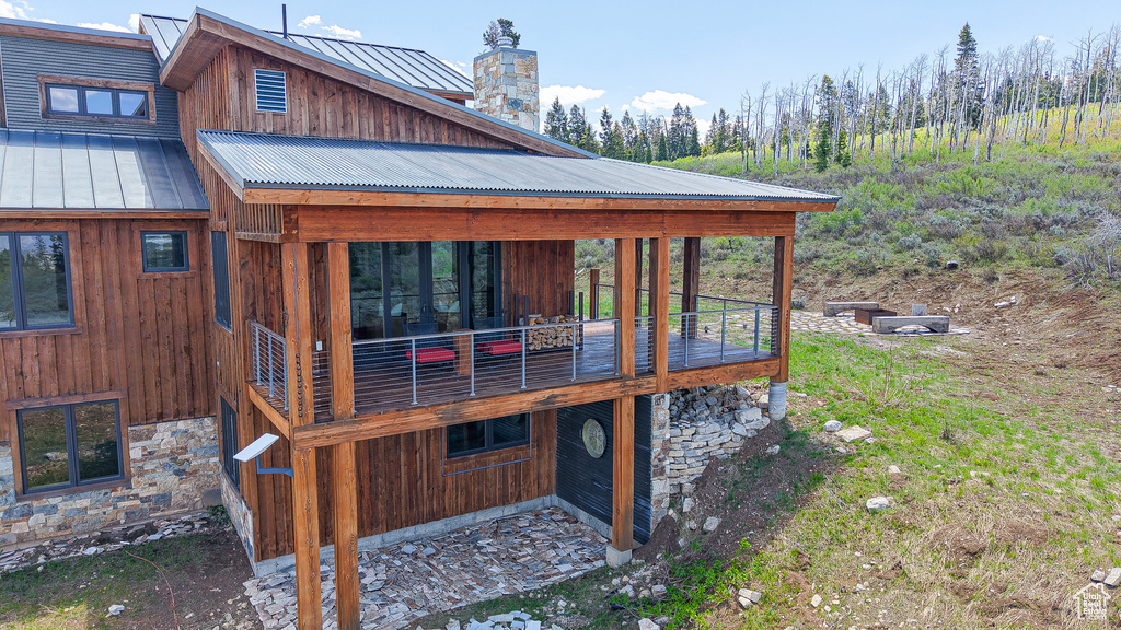 View of wooden deck