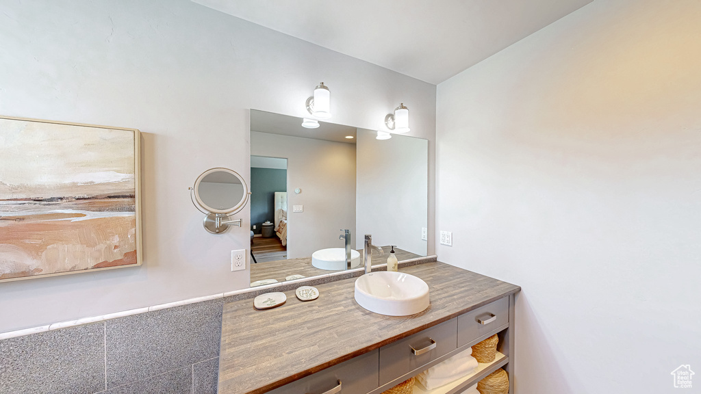 Bathroom featuring vanity