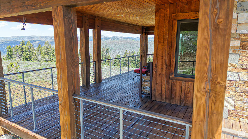 Deck with a mountain view