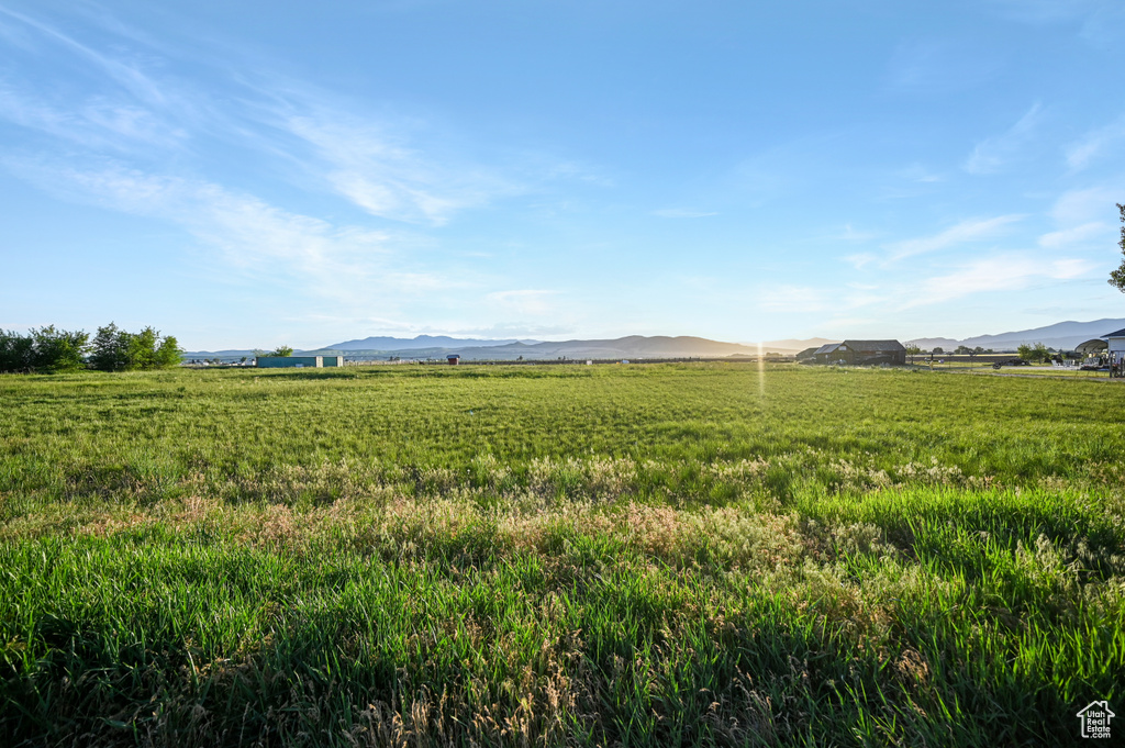 View of yard featuring a mountain view and a rural view