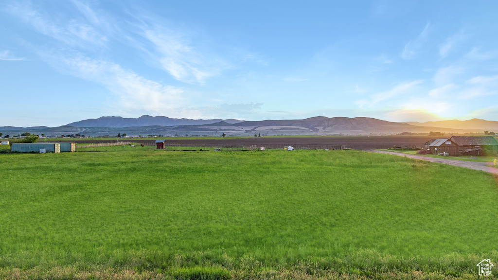 Mountain view with rural landscape