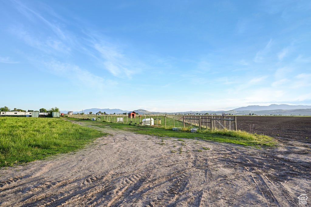 View of road featuring a mountain view and a view of countryside