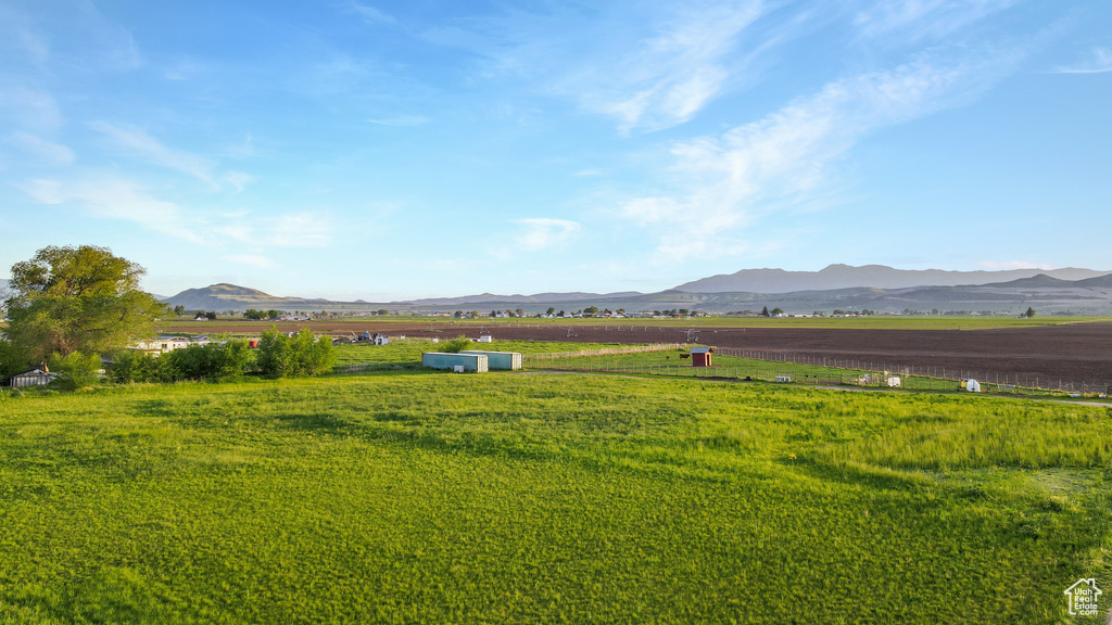 Mountain view with rural landscape