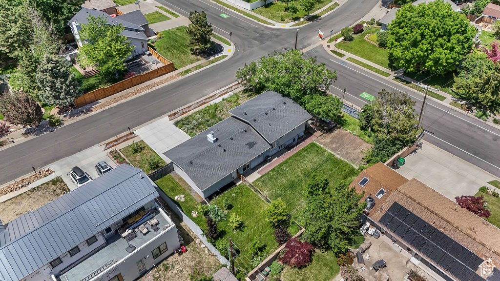 Aerial view of residential area