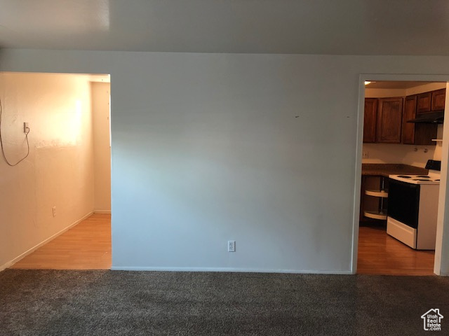 Empty room with carpet flooring
