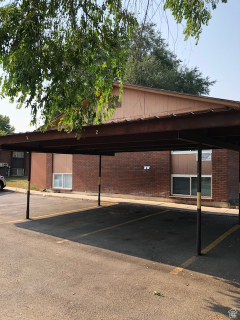 View of covered parking lot
