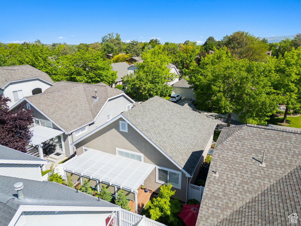 Aerial perspective of suburban area