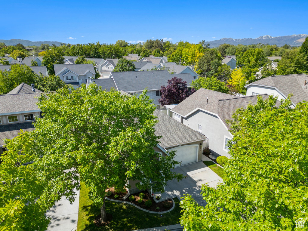 Aerial perspective of suburban area