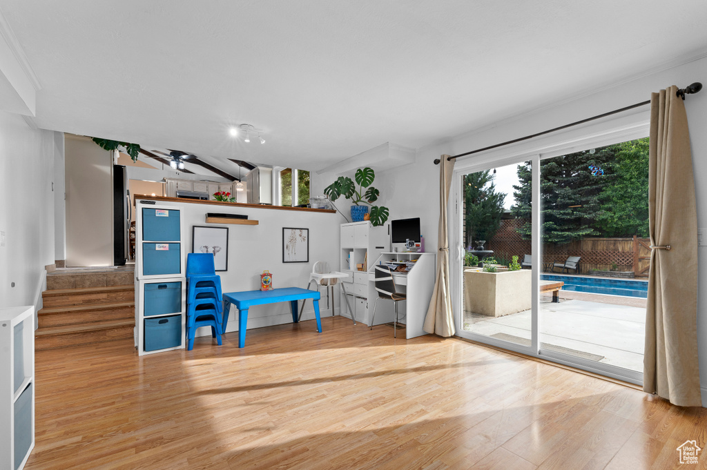 Office featuring wood finished floors