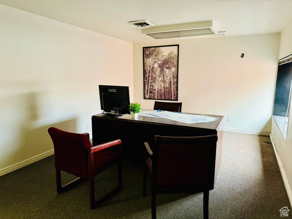 Office featuring carpet floors and baseboards
