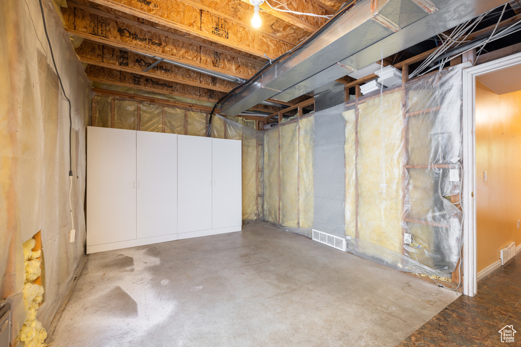 View of unfinished basement