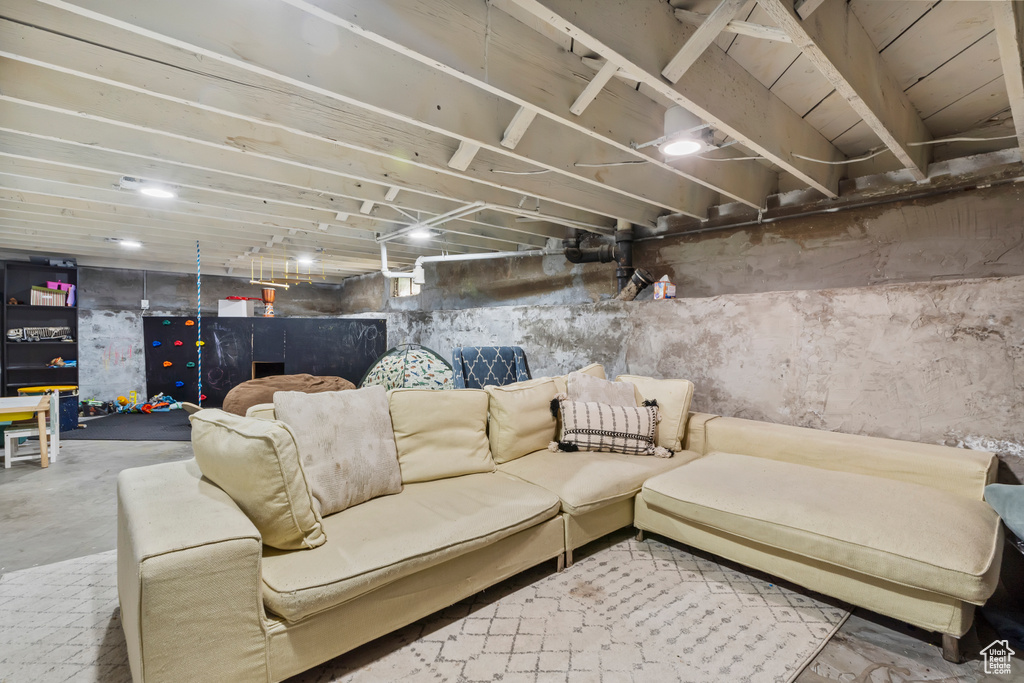 View of unfinished basement