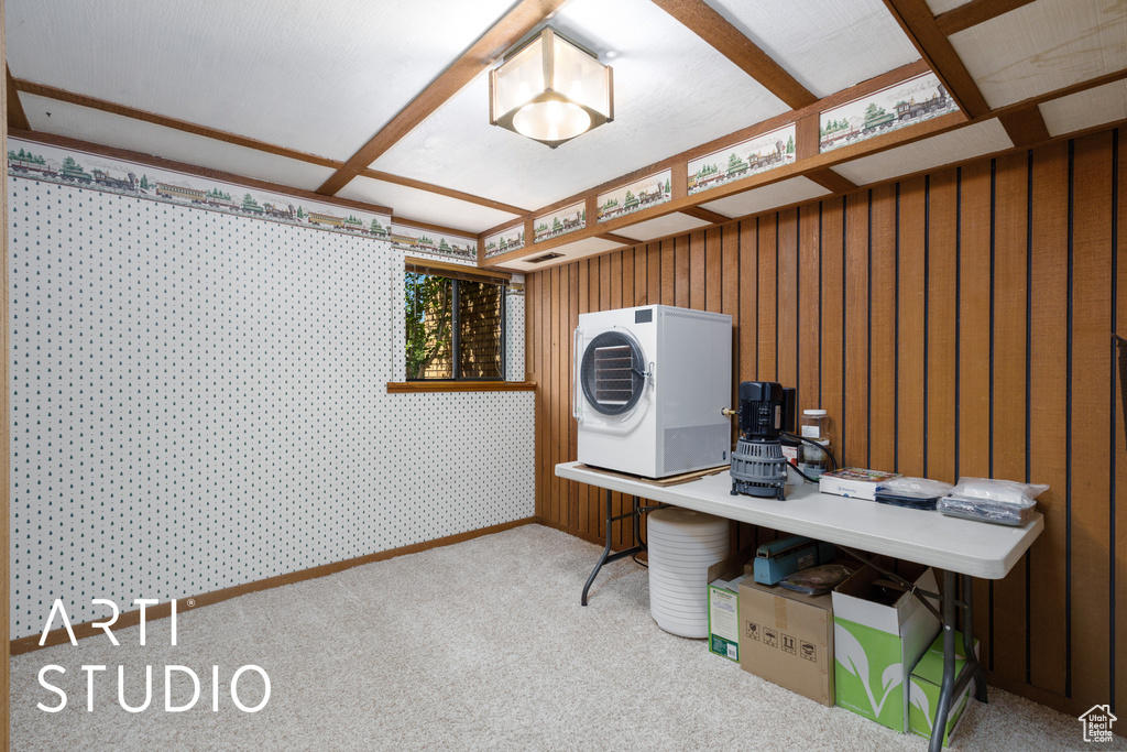 View of carpeted office space