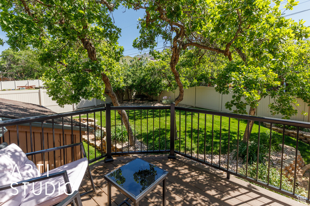 View of patio / terrace featuring a deck