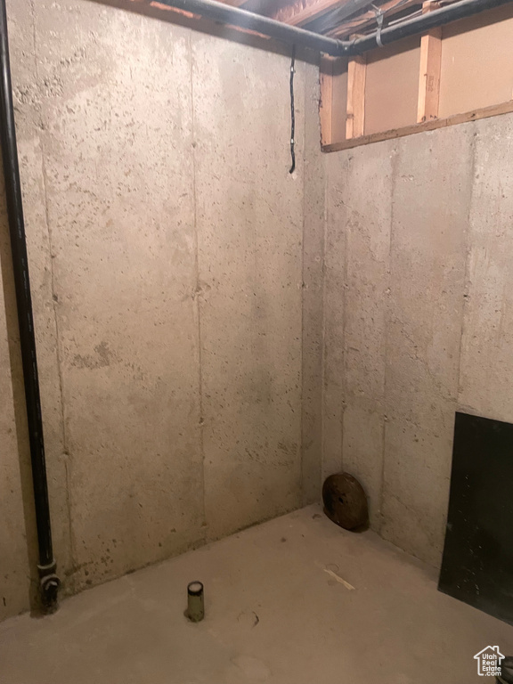 View of unfinished basement
