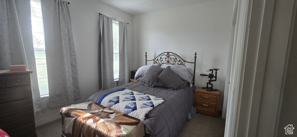 Bedroom featuring carpet