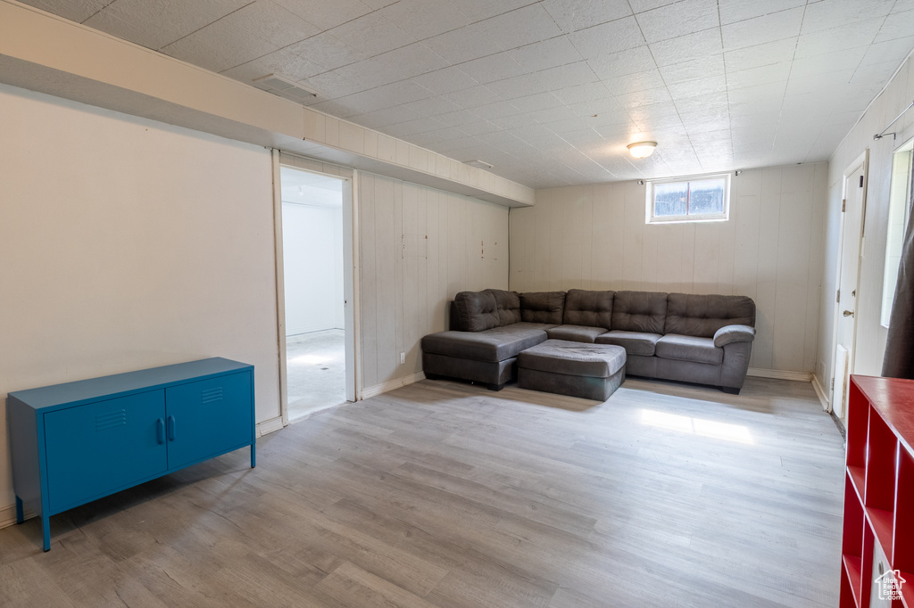 Living room featuring wood finished floors