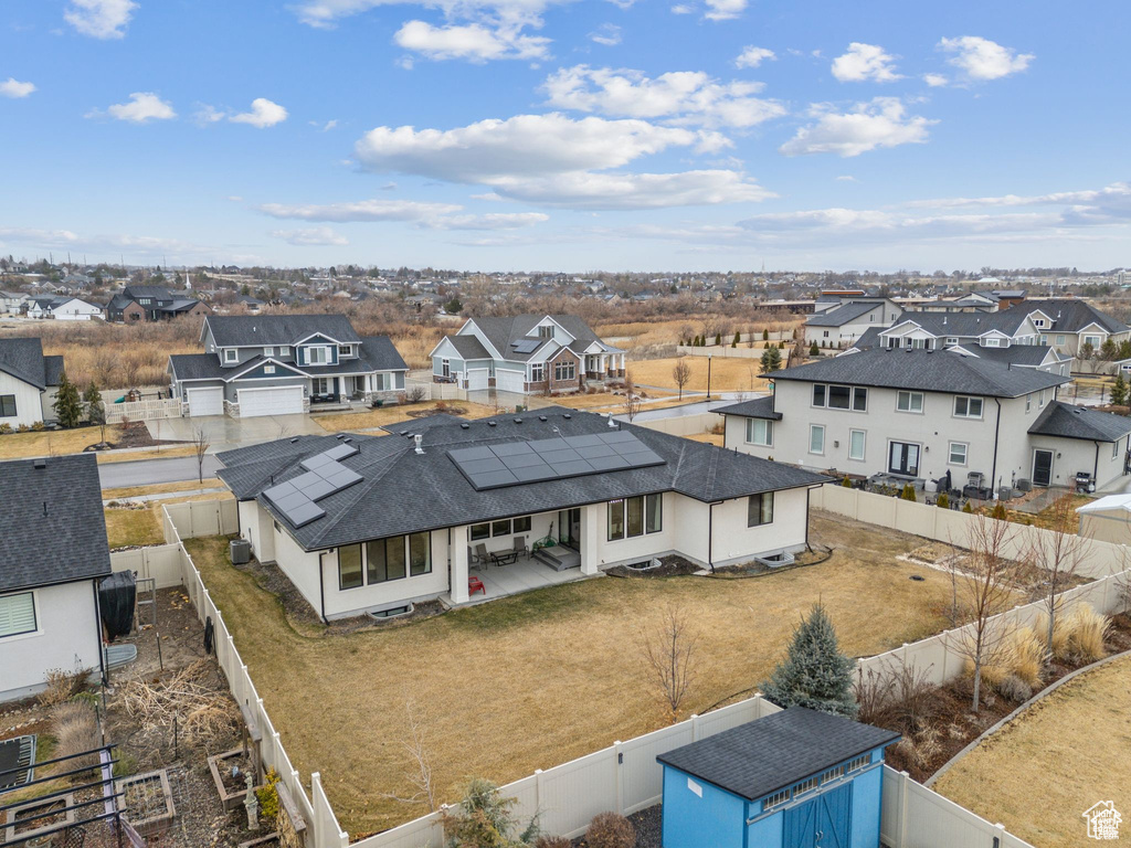 Aerial view of residential area