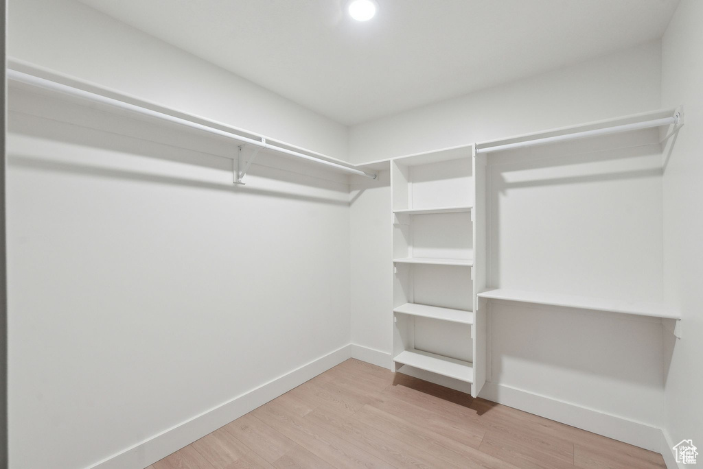 Spacious closet featuring light wood-style floors