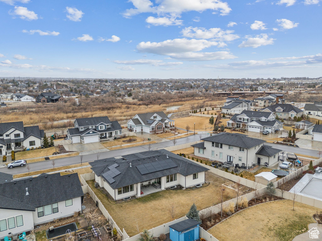 Aerial view of residential area