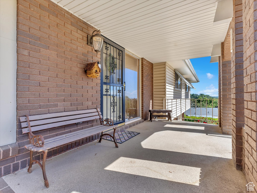 View of covered porch