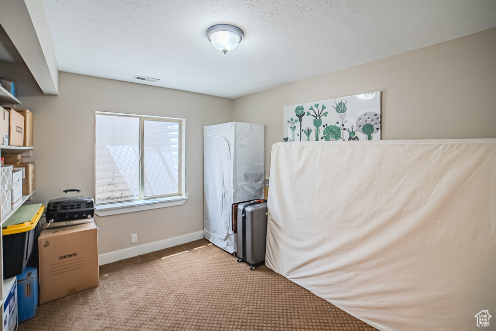 Misc room with baseboards and carpet floors