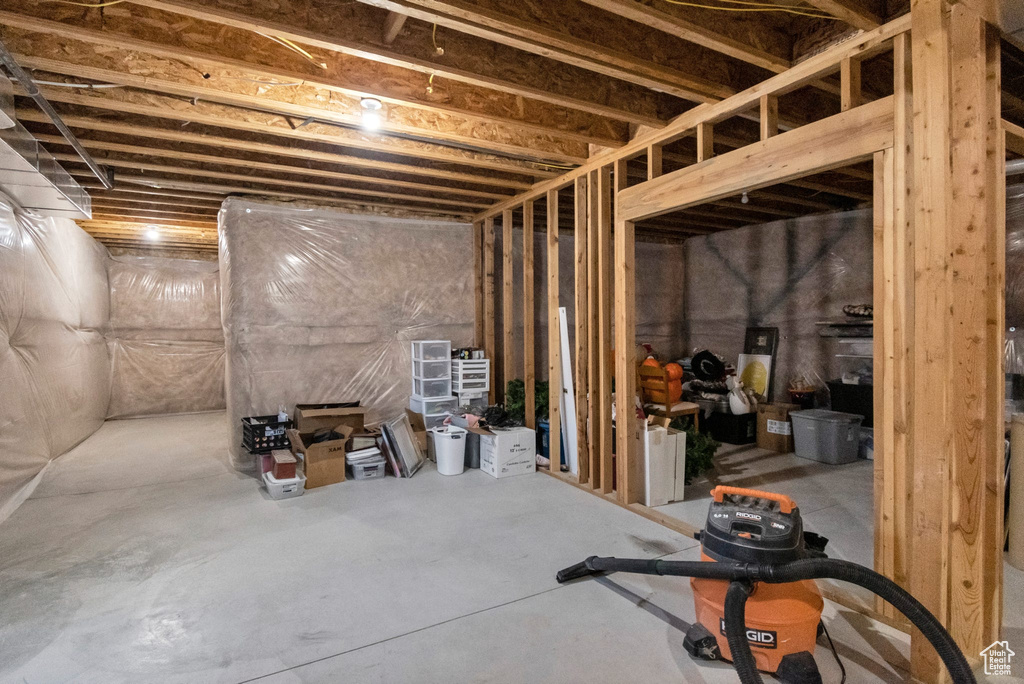 View of unfinished basement