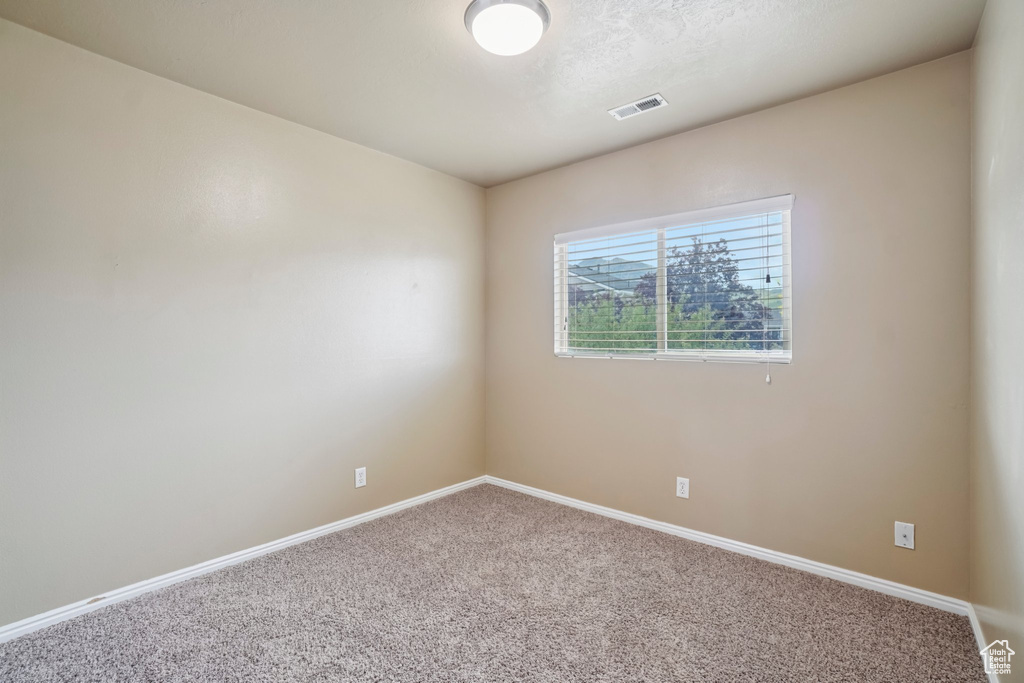 Carpeted empty room with baseboards