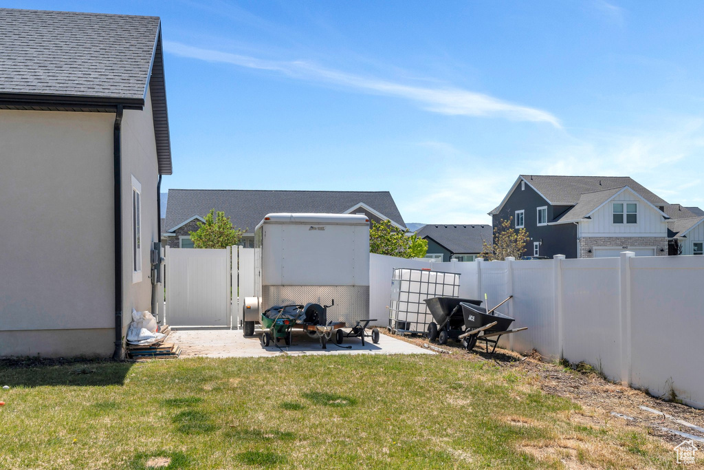 View of yard with a patio area